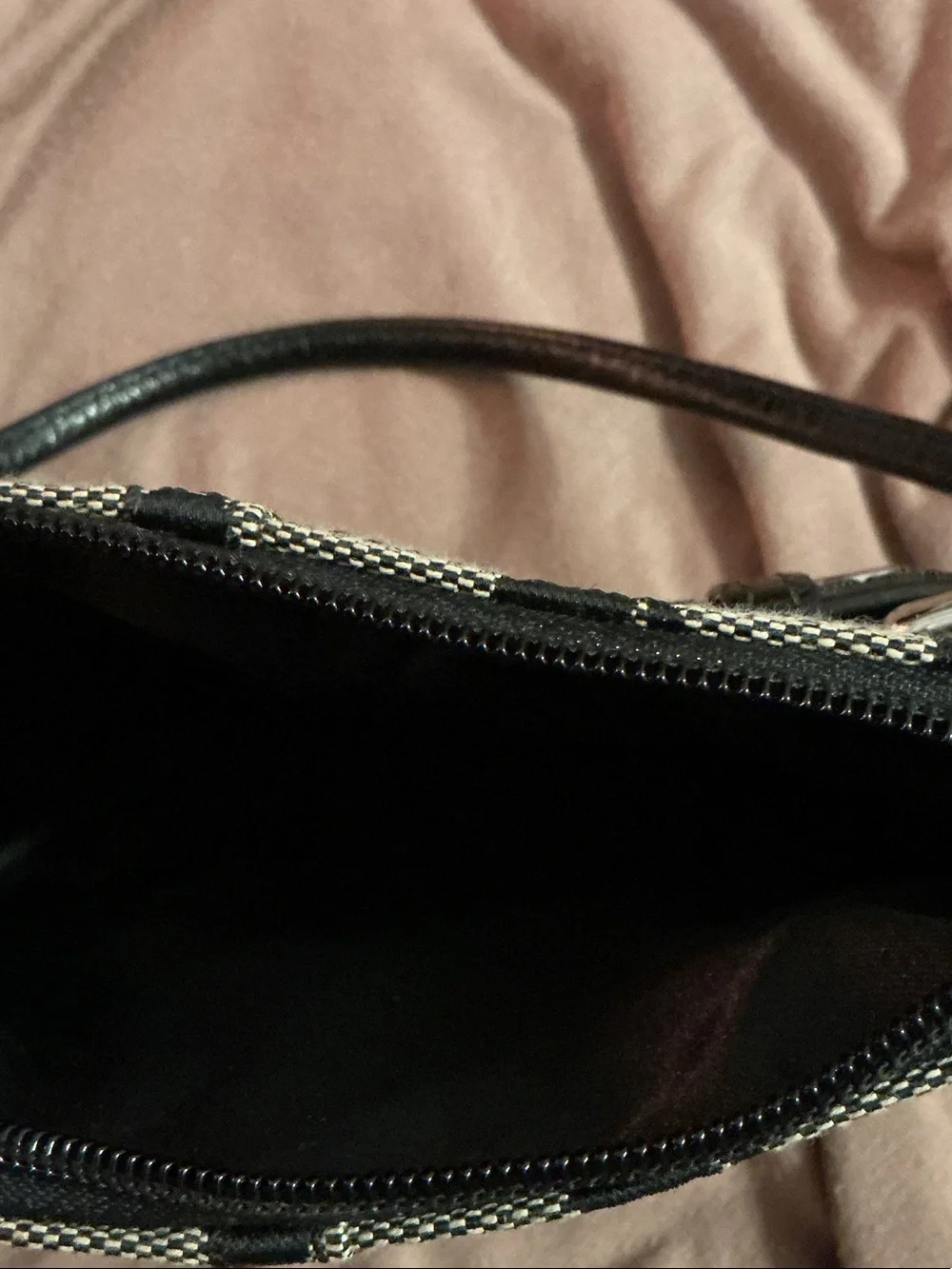 Coach Black & Cream Signature Canvas Wristlet